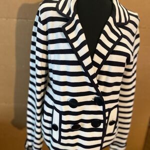 Grace Elements Navy and White Striped Blazer